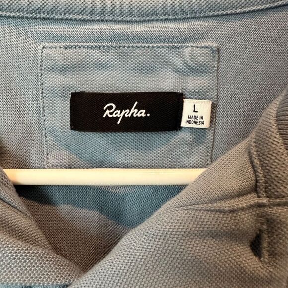 Men’s Rapha Light Blue Sporty Short Sleeve Polo Shirt - Size L - EUC - Picture 3 of 7
